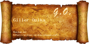 Giller Opika névjegykártya